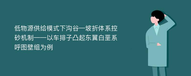 低物源供给模式下沟谷—坡折体系控砂机制——以车排子凸起东翼白垩系呼图壁组为例