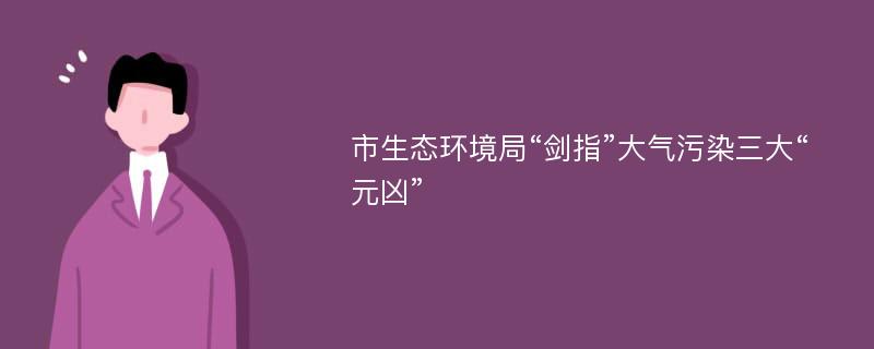 市生态环境局“剑指”大气污染三大“元凶”