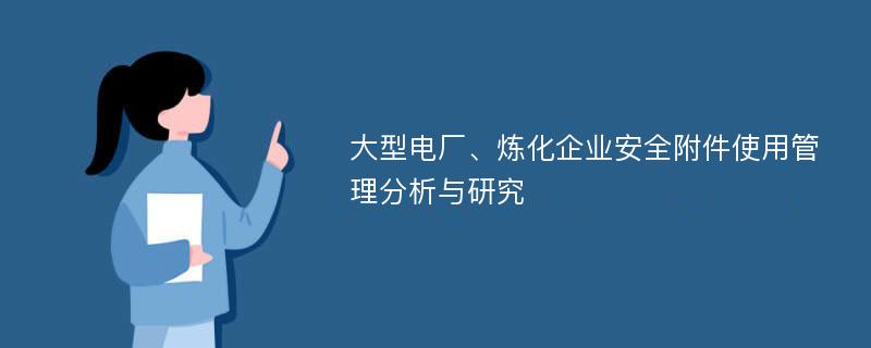 大型电厂、炼化企业安全附件使用管理分析与研究