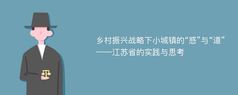 乡村振兴战略下小城镇的“惑”与“道”——江苏省的实践与思考