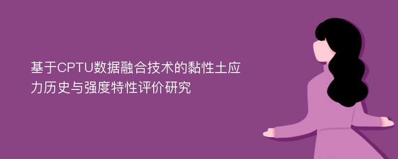 基于CPTU数据融合技术的黏性土应力历史与强度特性评价研究