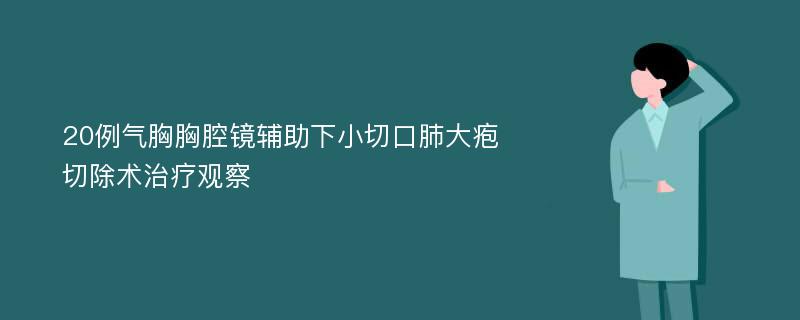 20例气胸胸腔镜辅助下小切口肺大疱切除术治疗观察