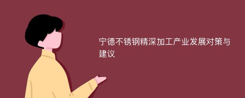 宁德不锈钢精深加工产业发展对策与建议