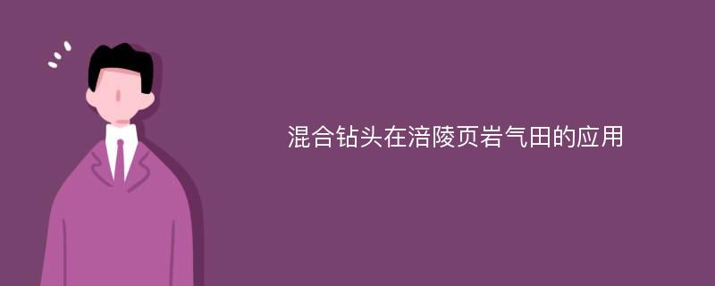 混合钻头在涪陵页岩气田的应用