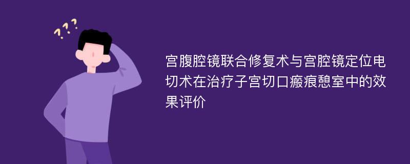 宫腹腔镜联合修复术与宫腔镜定位电切术在治疗子宫切口瘢痕憩室中的效果评价