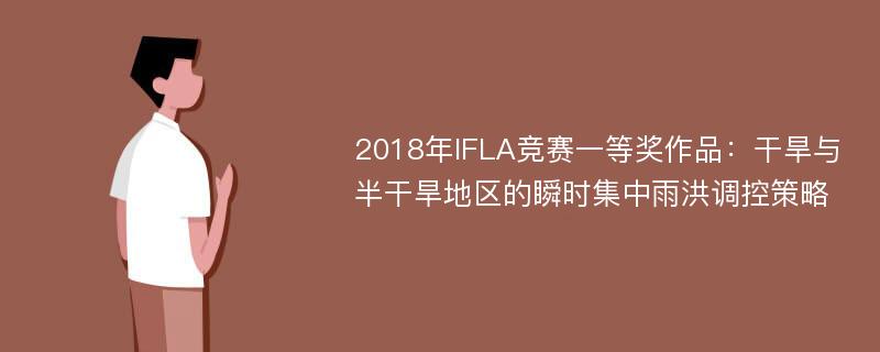 2018年IFLA竞赛一等奖作品：干旱与半干旱地区的瞬时集中雨洪调控策略