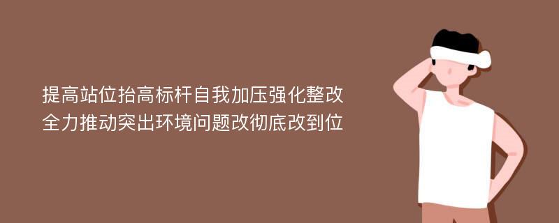 提高站位抬高标杆自我加压强化整改 全力推动突出环境问题改彻底改到位