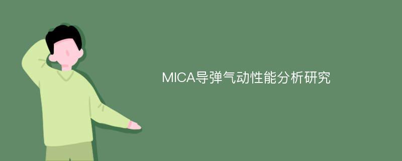 MICA导弹气动性能分析研究