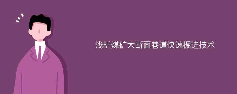 浅析煤矿大断面巷道快速掘进技术