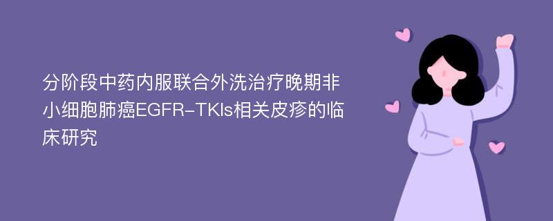 分阶段中药内服联合外洗治疗晚期非小细胞肺癌EGFR-TKIs相关皮疹的临床研究