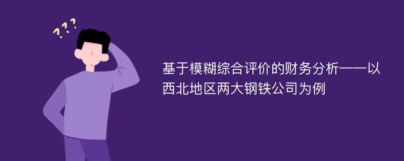 基于模糊综合评价的财务分析——以西北地区两大钢铁公司为例