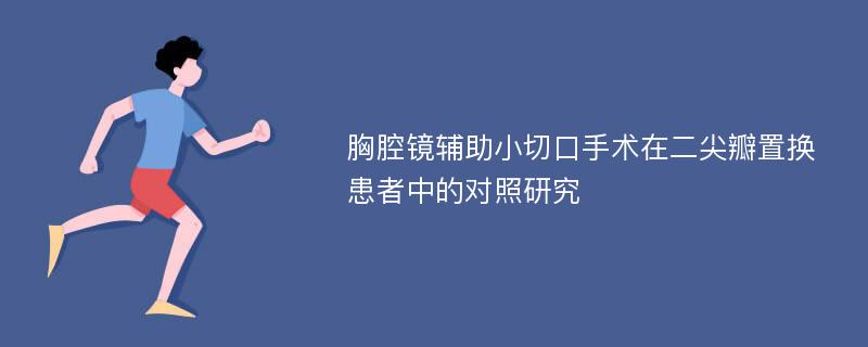 胸腔镜辅助小切口手术在二尖瓣置换患者中的对照研究