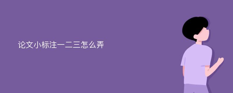 论文小标注一二三怎么弄