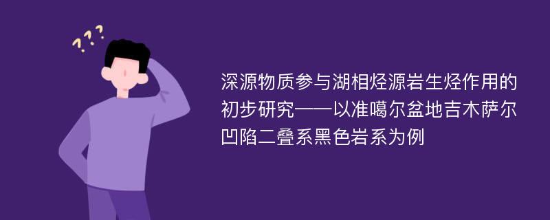 深源物质参与湖相烃源岩生烃作用的初步研究——以准噶尔盆地吉木萨尔凹陷二叠系黑色岩系为例