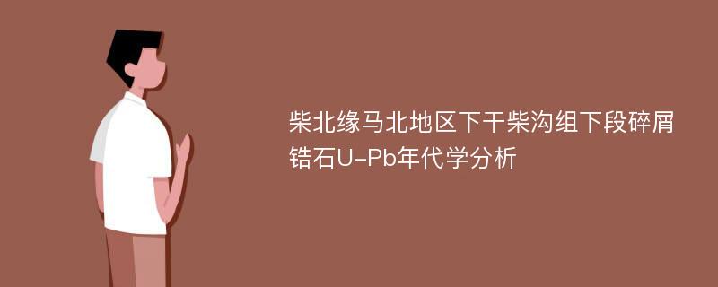 柴北缘马北地区下干柴沟组下段碎屑锆石U-Pb年代学分析