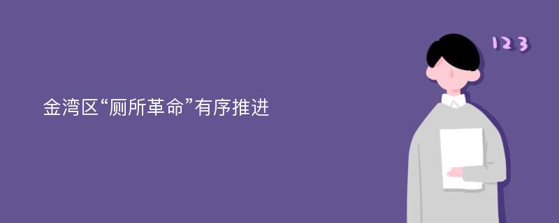 金湾区“厕所革命”有序推进