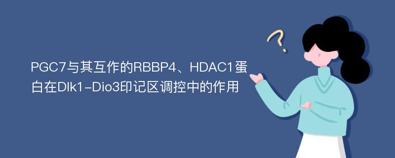 PGC7与其互作的RBBP4、HDAC1蛋白在Dlk1-Dio3印记区调控中的作用