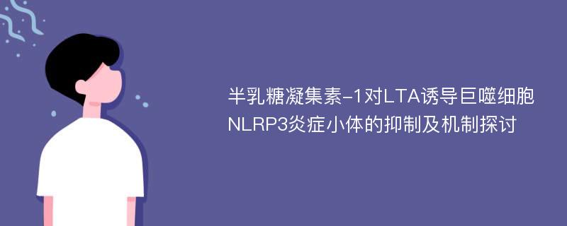 半乳糖凝集素-1对LTA诱导巨噬细胞NLRP3炎症小体的抑制及机制探讨