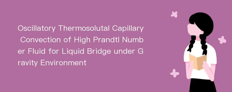 Oscillatory Thermosolutal Capillary Convection of High Prandtl Number Fluid for Liquid Bridge under Gravity Environment