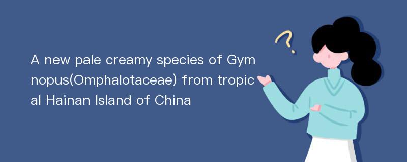 A new pale creamy species of Gymnopus(Omphalotaceae) from tropical Hainan Island of China