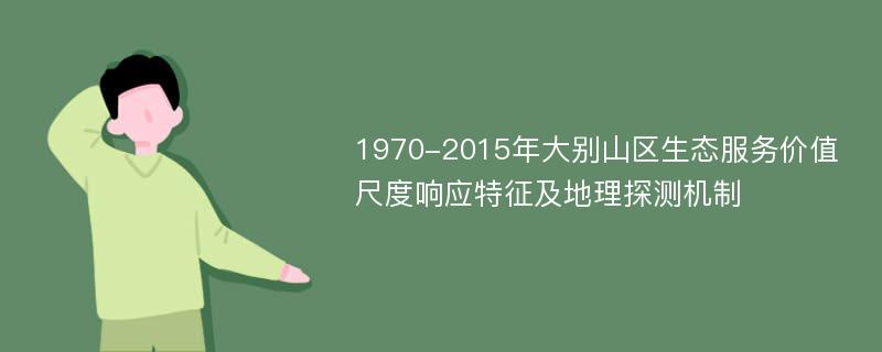 1970-2015年大别山区生态服务价值尺度响应特征及地理探测机制