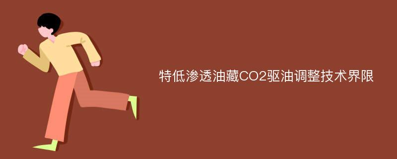 特低渗透油藏CO2驱油调整技术界限