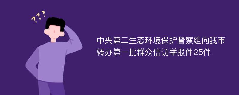 中央第二生态环境保护督察组向我市转办第一批群众信访举报件25件