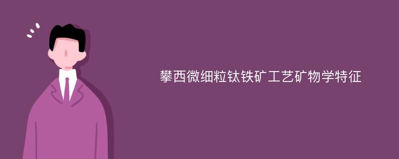 攀西微细粒钛铁矿工艺矿物学特征