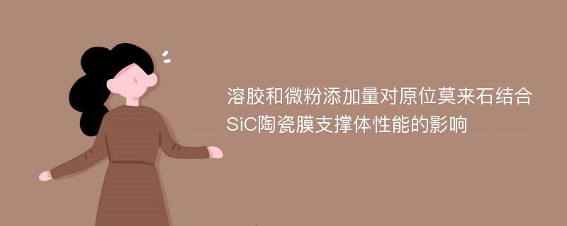 溶胶和微粉添加量对原位莫来石结合SiC陶瓷膜支撑体性能的影响