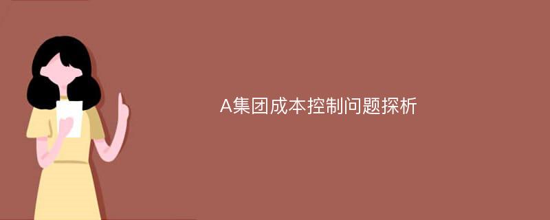 A集团成本控制问题探析