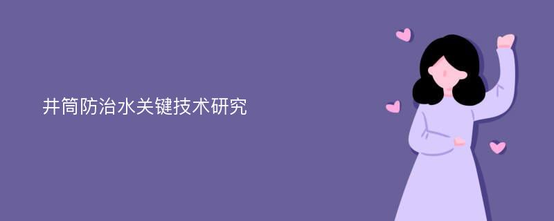 井筒防治水关键技术研究