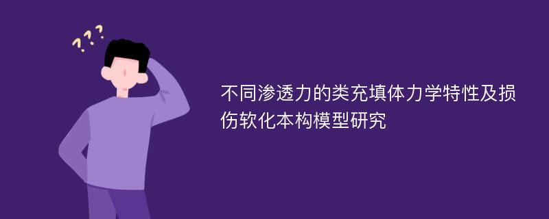 不同渗透力的类充填体力学特性及损伤软化本构模型研究