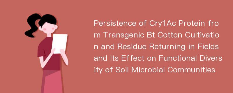 Persistence of Cry1Ac Protein from Transgenic Bt Cotton Cultivation and Residue Returning in Fields and Its Effect on Functional Diversity of Soil Microbial Communities