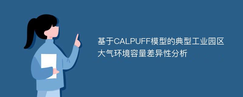 基于CALPUFF模型的典型工业园区大气环境容量差异性分析